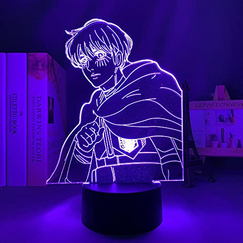 Anime Angriff auf Titan 3D Illusion Licht Home Raumdekor Light Captain Levi Ackerman Figur LED Nachtlicht Kind Geburtstagsgeschenk-7 Farben Keine Fernbedienung_Q2.