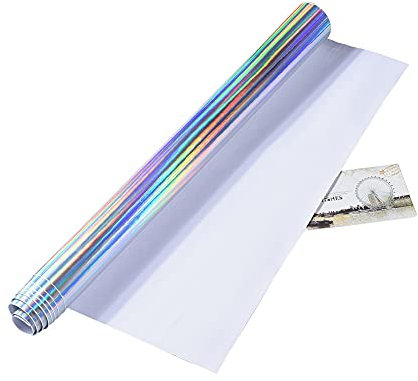 iSpchen Auto Karosserie Aufkleber Film Regenbogen Chrom Autoaufkleber Vinylfolie Tönungsfolie Auto Schutzfolie Selbstklebend Aufkleber Silber,150cm × 30cm