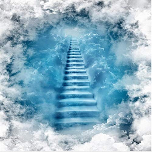 Die Wolken Wolken Leiter 3D-Bodenmalerei benutzerdefinierte großes Wandbild tragen wasserdichte Folie papel de parede para quarto-250 * 175cm