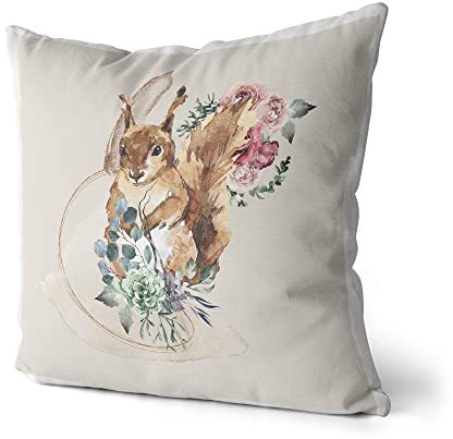 Kissen Dekokissen Kuschelig Eauzone Aquarell Eichhörnchen Pastelltöne Dekorativ Schön Weich