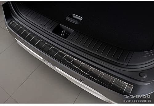Avisa Schwarz Edelstahl Heckstoßstangenschutz kompatibel mit Kia Sportage V 2021- 'Ribs'