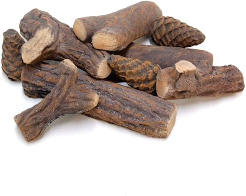 Decorspace - Juego de 9 leñas de cerámica decorativas para chimenea de bioetanol