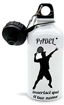 Mr. Gadgets Gourde personnalisable avec nom différents modèles-Sport- Adulte 500ml (Padel)