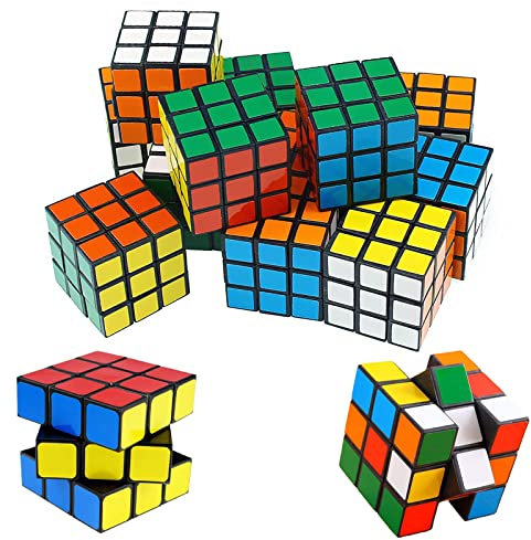 Mini Zauberwürfel YUTOU 15 Stück Rubiks Cube Speedcube Magic Würfel Mini Set 3D Puzzle Spielzeug Brainteaser kleine Geschenke für Kinder Erwachsene Anfänger (3 * 3 * 3cm)