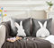 IHClink 2 Stück Hase Ostern Kissenbezug Ostern Dekoration,Frühling Saisonnal Zierkissenbezug Couch mit 3D bestickter Applikation Hase Dekorative Zierkissenhülle Frühjahr 45 x 45 cm