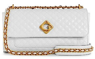 GUESS Damen Nerina Flap, Convertible Crossbody, Weiss/opulenter Garten