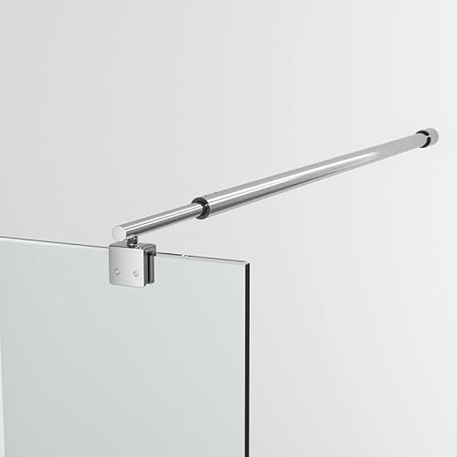 BD-Baode 70cm Dusche Stabilisator, 8-10 mm Glas, Dehnbar 73cm-123cm, Stabilisierungsstange Dusche kürzbar und winkelbar, Haltestange für Glas/Wand Stabilisation, Chrom