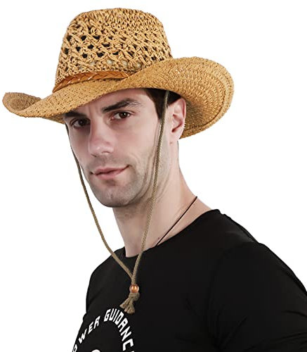 Adults Kids Cowboy Hat Wide Brim Straw Hat Sun Hat Shapeable Summer Sun Protection Hat Western Cowgirl Hats Panama Hat Anti UV Travel Beach Hat Foldable Bush Hat With Chin Strap For Men Women Boy Girl
