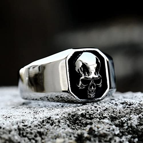 LAYCHEN Nouvelles Bagues pour Hommes Punk Rock Gothique Bague Tête De Mort pour Les Adolescents Bijoux De Mode pour Cadeau