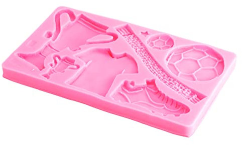 Pssopp Silicone Football Trophy Fondant Chocolate Molds, Pink, Non-Stick, Easy to Clean, Food Grade, 10.9 oz