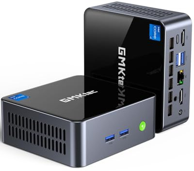 GMKtec Mini PC with Intel Core i7-1185G7 Processor (Up to 4.8 GHz) 16GB DDR4 1TB SSD NIC i226V RJ45 2.5G Iris Xe Graphics USB4.0 Desktop Mini Computers WiFi 6, BT 5.2/ DP, HDMI M2
