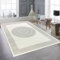 Teppich-Traum Wohnzimmer Schlafzimmer Teppich groß XXL Kurzflor Designerteppich modern edel elegant glänzend Creme grau 240x340 cm