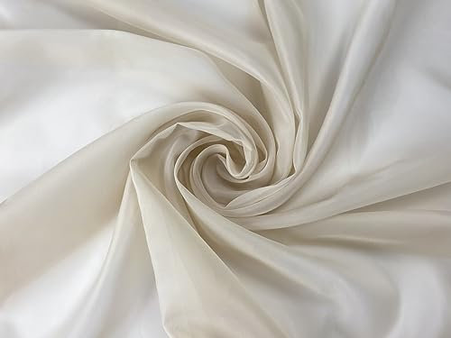 Voile Stoff Meterware am Stück - 150 cm Breite - Gardienenstoff, Dekostoff zum Nähen - Sandbeige