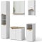 Vicco Badmöbel-Set Marelle, Badezimmerschrank-Set, Weiß/Artisan-Eiche, 5 Teile