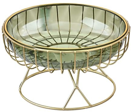 Folpus Metal Wire Fruit Basket Fruit Bowl Snack Vegetables Serving Bowl Basket Holder for Wedding, Green M