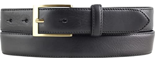 BELTINGER Hochwertiger Anzuggürtel aus Vollrindleder mit goldener Gürtelschließe 3,0 cm | Bombierter Ledergürtel Herren 30mm | Business-Gürtel made in Italy