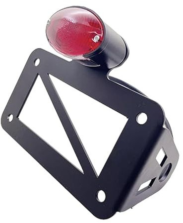 Yecnecty LED Side Mount Universal Motorcycle Rear Brake Light With License Plate Number Bracket Holder Motorbike Tail Warning Indicator