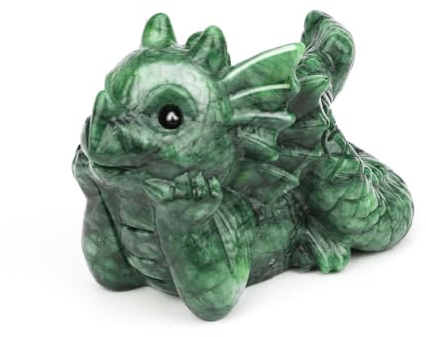 gemshan Jade Statue Drache - Lucky Desktop Decoration Happy Cute Accent Piece for Home/Office