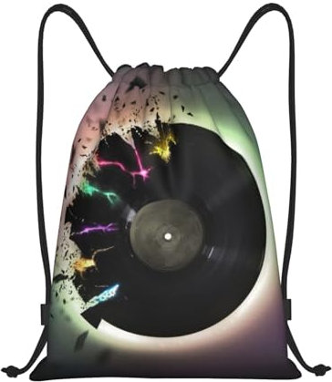 EgoMed Rucksack mit Kordelzug,String Bag Sport Gym Bag Travel Casual Daypack Kordelzug Sackpack,Musik-CD