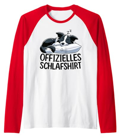Offizielles Schlafshirt Border Collie Raglan
