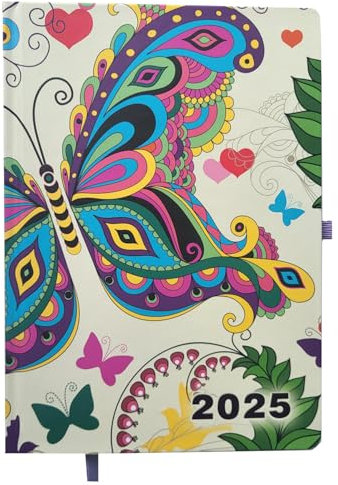 2025 ADINA Motiv-Wochenkalender Schmetterling A5 1 W= 2S Eckperforation Leseband Stiftehalterung