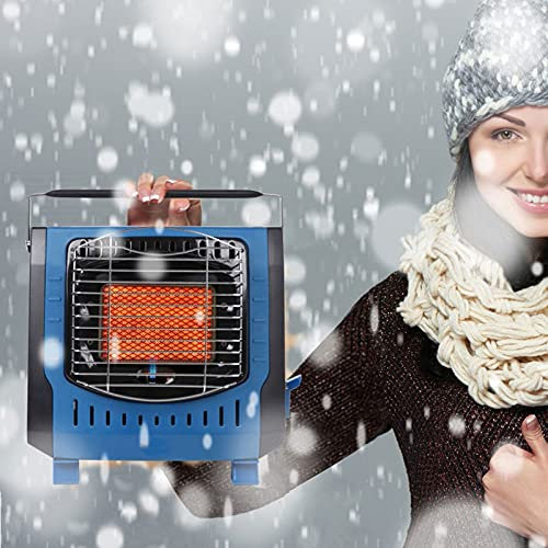 Tragbare Gasheizung für Camping, Indoor Outdoor Butan-Heizung zum Angeln Terrasse Garage Garten Heizung, 4-fach Schutz-Zeltheizung