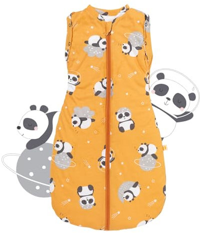 schlummersack Baby Pucksack 2.5 Tog 3-6 Monate – Atmungsaktiver Baumwoll Babyschlafsack – Ergonomischer Swaddle für sicheren Schlaf – Panda