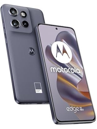 Motorola edge50 neo Smartphone (Kratzfestes 6,36-pOLED-Display Dank Gorilla Glas 3, 50-MP-Moto-AI-Kamera, 12/512 GB, widerstandsfähig, Staub- und schmutzdicht) Pantone Grisaille inkl. Handyhalterung