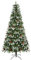 Uten Artificial 7.5ft Christmas Tree, PE Deluxe Snowy Artificial Indoor Home Xmas Tree Decoration, 1150 Natural Looking PVC and PE Tips, 37 Groups Red Berries, Hinged Branches, Metal Stand, Reusable