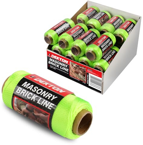 Dekton 24pc Masonary Brick Line 225ft (70m) Hi Vis Green- Strong Build Quality Avoids Breakage| Provides High Visibility And Greater Accuracy| Used For Building Plans, Masonry Tools, Crafting, Marking