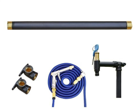 Robinet d'extérieur anti-gel anti-gel pour jardin - Noir - 80 cm