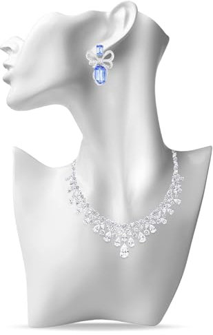 Expositor de joyas, collar y maniquí, modelo de busto, expositor de joyas, soporte para exhibición de collar, maniquí, exhibición de joyas, para collares, pendientes y joyas (blanco)