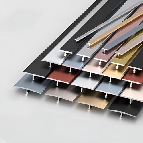 Bande De Séparation De Sol | Profilé De Transition | 1 Pièce Bande De Seuil | Aluminium Anodisé | Baguette De Recouvrement Pour Stratifié/carrelage(Black,1.2cm/0.47in)