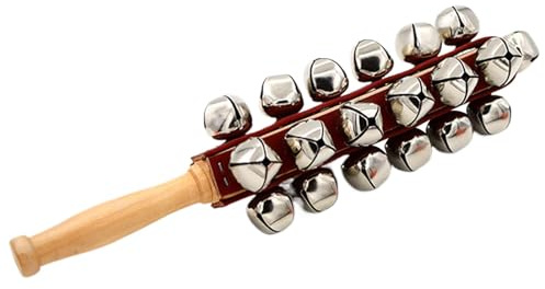 Schlittenglocken – Stickglocken, Instrumente, Klingel für Schlitten | Bell Stick Wood Maniad Sleigh Bells, Musikinstrument mit 7 Glocken, Rhythmischer Shaker, Musical geeignet für T