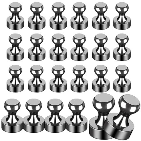 Starke Magnete, Neodym Extra Stark 24 Stück Mini Magnet für Kühlschrank,12X16mm Magnettafel, Kegelmagnete, Pinnwand Kleine Magnete für Whiteboard Büro Schwarz