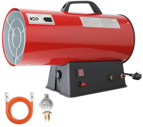 Portable Butane Propane LPG Gas Forced Air Space Heater, 136500 BTU Gas Space Heater for Workshops, Warehouse and Greenhouse, Red (40KW)
