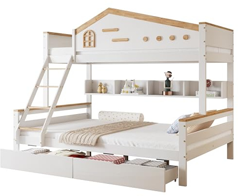 Goldicoo Etagenbett 90x200 & 140x200, Kinderbett Holz