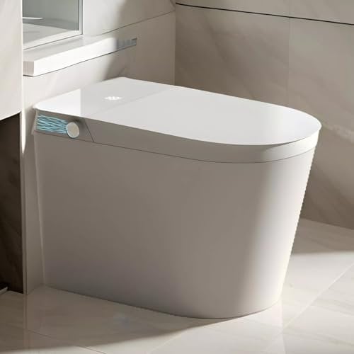 Ceramic Smart Toilet & Bidet – Japanese-Style Freestanding Unit with Heated Seat, Remote Control, UV Sterilization, Instant Heating, Touchless Lid, Night Light & Siphon Jet Flush | P-Trap 180mm