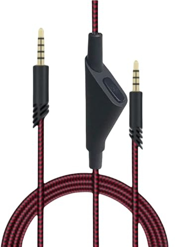 Ymalde 3.5mm Braided Headsets Cable Gold Plate Plugs Noise Reductions Compatible For A10 A40 A50TR MixAmp For Gaming Office Cable