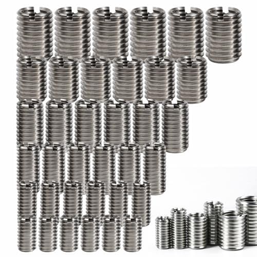 Rowglow 36pcs Insertos Roscados Adaptadores M10 M8 M6 M4, Kit De ReparacióN De Tuercas Insertos Reductores Adaptadores Para Tuercas Hexagonales De Acero Al Carbono Galvanizado