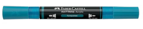 Faber-Castell Multimark Acryl Dual Marker Color 313 Türkis, Art Set Supplies Acrylmarker Stift auf Wasserbasis, doppelseitig, fette & feine Spitze, Kunstmarker, Malstifte, Textmarker
