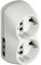 BTicino S3614D Adattatore B4 Presa Multipla a 4 posti, con 2 prese Schuko standard tedesco e 2 prese bivalenti10/16 A, Spina grande 16A, colore Bianco
