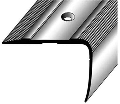 50 Meter (50 x 1 m) Treppenkantenprofil (53 mm x 28,5 mm) aus Alu eloxiert, gebohrt, Bronze dunkel