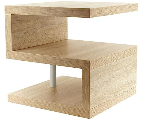 levandeo Couchtisch Sigi Sonoma Eiche Dekor 44x44cm Höhe: 44cm - Deutsche Herstellung Keine Montage! Fest verleimt! Beistelltisch Wohnzimmertisch Tisch