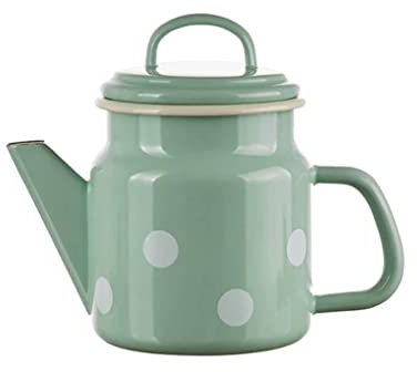 Small Enamel – Teapot – Mint with White Polka Dots – Ø12XH17 CM – 1 Litre