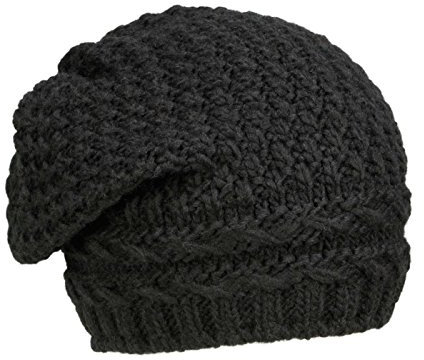 Rassow Alpaka 2 Lange Strickmütze mit Alpakawolle - Schwarz (4) - One Size