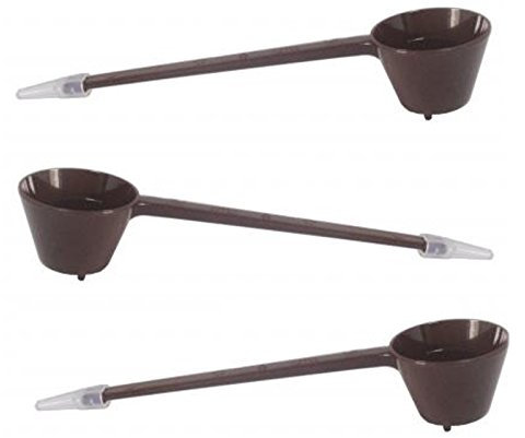 3er Pack Kaffeemaß trichterförmig mit Pinsel braun Füllmenge ca. 6,5 g, aus Kunststoff Kaffeelöffel Messlöffel
