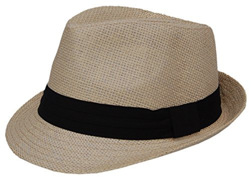 Cool4 Trilby Strohhut Beige Creme Sommer Stroh Hut Cap Kappe Sonnenschutz Sonnenhut Strand SH01 (58)