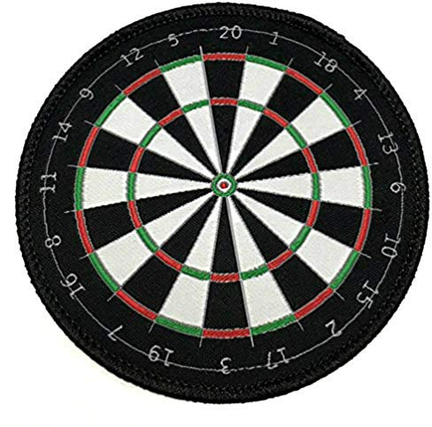 Dartboard Patch (3.5 Inch) Woven Iron/Sew on Darts Badge Bullseye 180 Applique Emblem