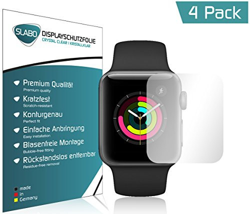 Slabo 4 x Pellicola Protettiva per Display per Apple Watch Series 2 (38mm) Crystal Clear